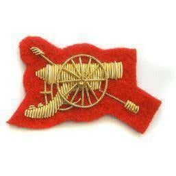 Mess Dress- Qualification Badge - RA SNCO Gunner - Gold on Scarlet Ground [product_type] Ammo & Company - Military Direct